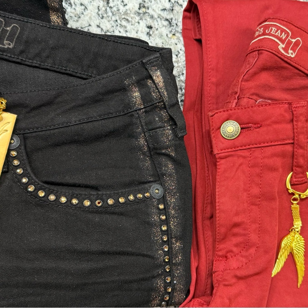 Robin's Jean Red and Black Skinny Jeans